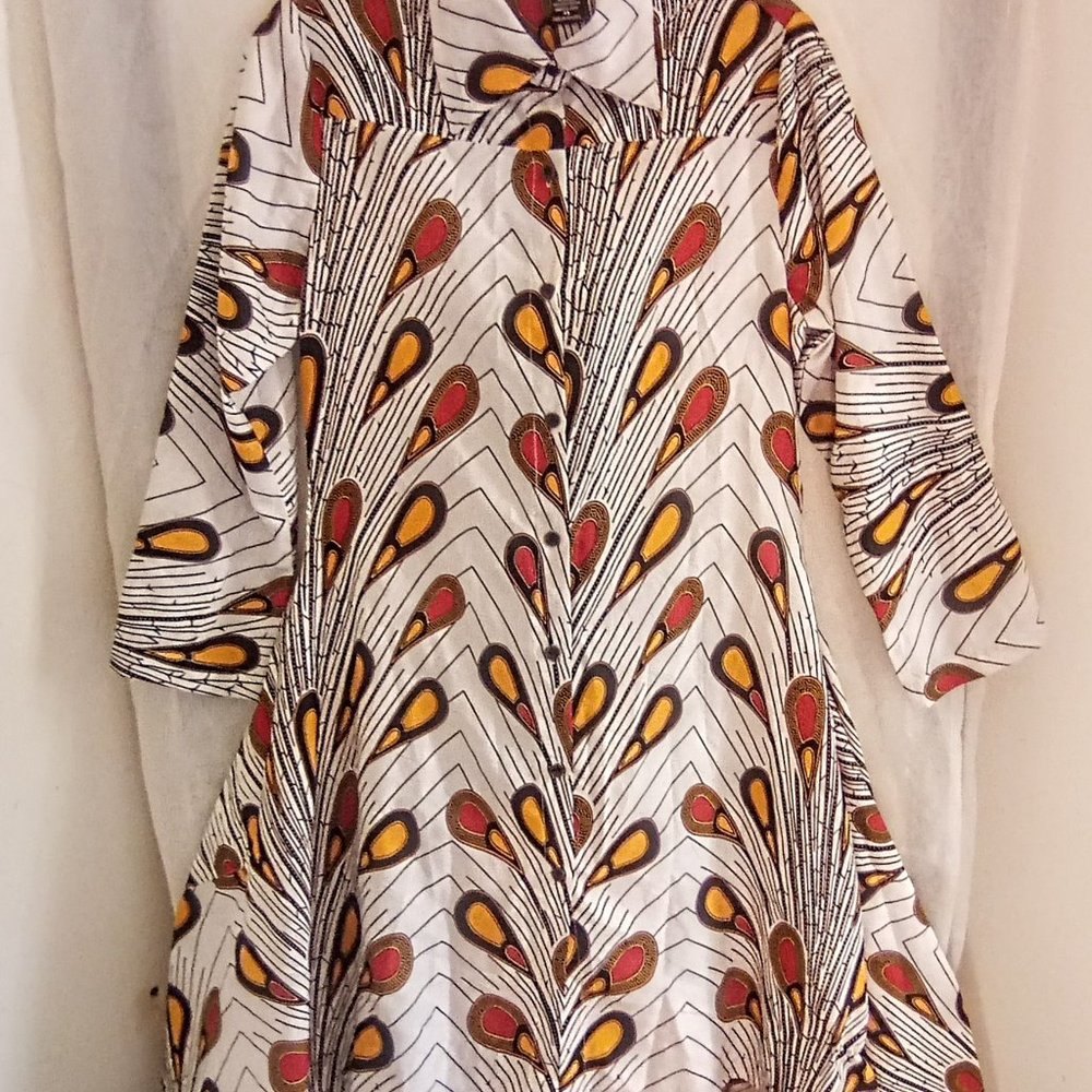 Step in Style multicolor tailored smock dress with pockets